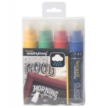 Marker pen Set of 4 Securit thick 7-15 mm Waterproof Red/Blue/Yellow/Green product photo