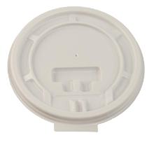 Plastl&aring;g &Oslash;80 mm Flad med Drikkeklap 80FDT til Termob&aelig;ger Hvid product photo