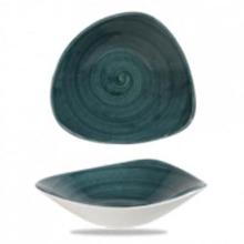 Sk&aring;l trekantet Stonecast Patina 60cl &Oslash;23.5 cm. Porcel&aelig;n Rustik Bl&aring;gr&oslash;n product photo