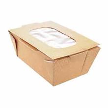 Take away box with window 500g/17.6oz 80x125x60 mm Brown/White product photo