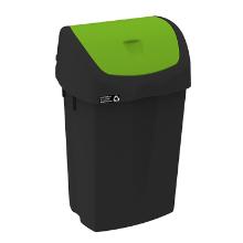 Waste container Nordic Recycle 15 ltr Black green tilting lid product photo