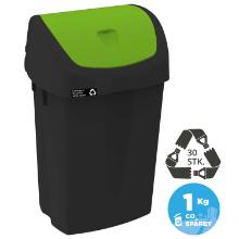 Affaldsbeholder Nordic Recycle 25 ltr Sort Gr&oslash;nt vippel&aring;g product photo