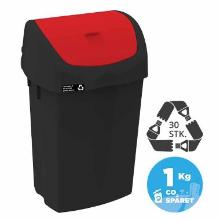 Waste container Nordic Recycle 25 ltr Black Red flip lid product photo