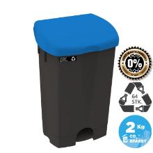 Waste container Nordic Recycle 50ltr black with blue lid pedal bin product photo