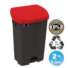 Pedalspand Nordic Recycle 50 ltr Sort R&oslash;dt l&aring;g product photo
