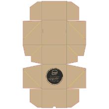 Burgerboks 4-punkt q-lock L135xB135xH105mm Kraft Pap Brun/Hvid Burger Mania product photo
