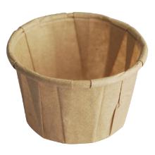 Dressing cup paper 30 ml 1 oz round pleated brown product photo