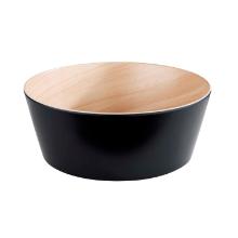 Bowl Frida 3.4 ltr &Oslash;26.5x10.5 cm Melamine Black/Wood look product photo