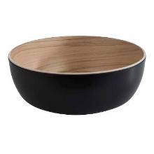Bowl Frida 1.8 ltr &Oslash;21.5x7.5 cm Melamine Black/Wood look product photo