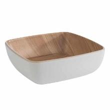 Bowl Frida 0.37 ltr 12.5x12.5x4.5 cm Melamine White/Wood look product photo
