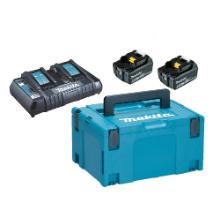 Battery pack Makita LXT 18V 5.0Ah with 2 Li-Ion batteries with double charging s product photo