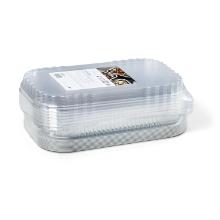 Aluminum tray Ready2Cook 1442 ml 265x162x47 mm with Apet plastic lid 10 set samp product photo