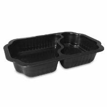 Tray 2-compartment Take Home 650/420 ml 250x159x45 mm PP Black product photo