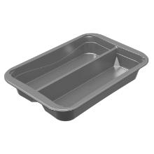 Plastbakke 2-rum C2294-2A 294x193x45 mm med B&aelig;regreb CPET S&oslash;lv med Sort yderside product photo