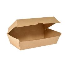 Tray box with hinged lid 1100 ml cardboard/pla kraft Brown product photo