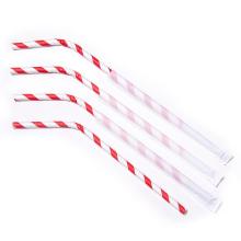 Sugerør Ø6x245 mm med knæk enkeltpakket Bionedbrydelig Papir Rødstribet product photo