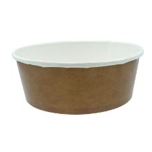 Salatsk&aring;l rund 550ml &Oslash;142xH53mm Pap/PE Brun/Hvid product photo