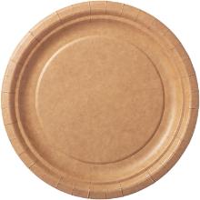 Paptallerken rund &Oslash;18cm coated kraft SC detail pakning Brun product photo