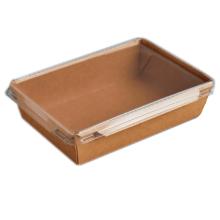Sushi tray 1200 ml 200x135x50 mm bottom brown kraft with PE clear lid on vnr 126 product photo