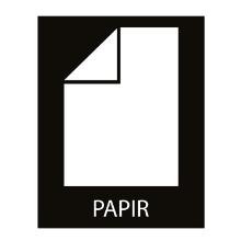 Pictogram paper L120xW75mm white without background product photo