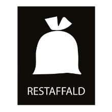 Pictogram residual waste L120xW82mm white without background product photo