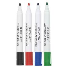 Whiteboard markers Q-connect blue, red, black, green round tip 2-3 mm product photo