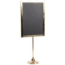 Menu card holder with blackboard A4 22x54cm. Brass product photo