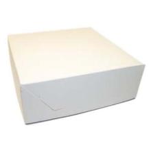 Cake box fold itself no. 3 high L230xW230xH80mm cardboard white product photo