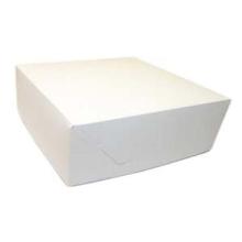 Cake box fold itself L185xW185xH50mm cardboard white product photo