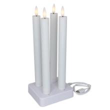 LED-stagelys 4 stk genopladelig &Oslash;2,2xH25cm hvid med ladestation product photo