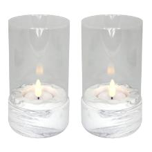Candle holder Hurricane round H7.5xL7.5xW13.7cm marble design for tealights product photo