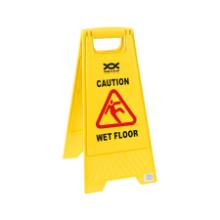 Warning sign in English CAUTION - WET FLOOR L30xW29.5xH61cm BOPP yellow product photo