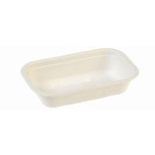 Bakke Rektangul&aelig;r 1000ml L22.9xB15.3xH5.7cm Bagasse Bionedbrydelig Hvid product photo