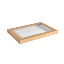 Lid Glance L36.4xW25.5xH3cm Cardboard/PLA with window Brown product photo