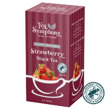 Te Sort Tea Symphony Strawberry Black Tea 20 breve Rainforest Alliance Jordb&aelig;r product photo