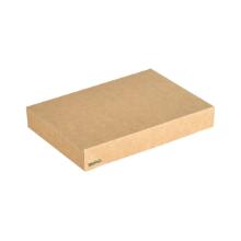 Lid Biopak Viking Rectangular 1100ml L140xW200xH30mm Cardboard/PLA FSC Brown product photo