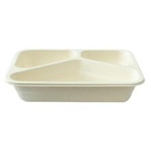 Tray 3-compartment Square 500/250/190ml L227xW178xH45mm Wood fiber pulp Biodegra product photo