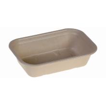 Bakke Rektangul&aelig;r 1000ml L22.9xB15.3xH5.7cm Bagasse Bionedbrydelig Natur product photo