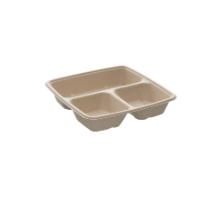 Square 3-compartment PFAS-free natural pulp, 23 cm, 4&times;75 pcs product photo
