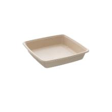 Tray BePulp Square 1400ml L230xW230xH45mm Bagasse PFAS-free Natural product photo