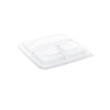 Square lid, 3 compartments, PP, clear, 23 cm, 6&times;25 pcs. product photo
