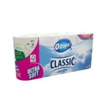 Toiletpapir Ooops! Classic Sensitive 3-lags &Oslash;10.6cm L15.8mxB9.3cm Nyfiber Hvid product photo