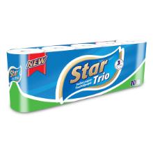 Toilet Paper Star Trio Round 40g 3-ply &Oslash;10.6cm L9.2m x W13.3cm Virgin Fiber With product photo