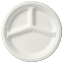 Plate &Oslash;26 cm, 3-compartment, Bagasse, White product photo