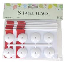 Flag Bordflag p&aring; fod Dannebrog 15.5x8cm Papir/Plast R&oslash;d/Hvid product photo