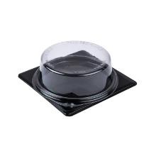 Bakke Kageboks 120x120 mm &Oslash;116x35 mm Firkantet med Rundt l&aring;g APET Sort/Klar product photo