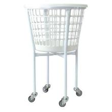 Laundry trolley round Complete with basket White product photo