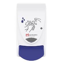 Dispenser Cleanse Hands Manual Plastic white/blue for 1ltr product photo