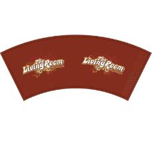 Kaffeb&aelig;ger Dimple Wrap 36cl 12oz Pap/PE med logotryk The Living Room 34f. product photo