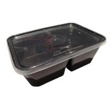Plastbakke 2-rum 800 ml 175x120x58 mm Sort til Microovn med L&aring;g product photo